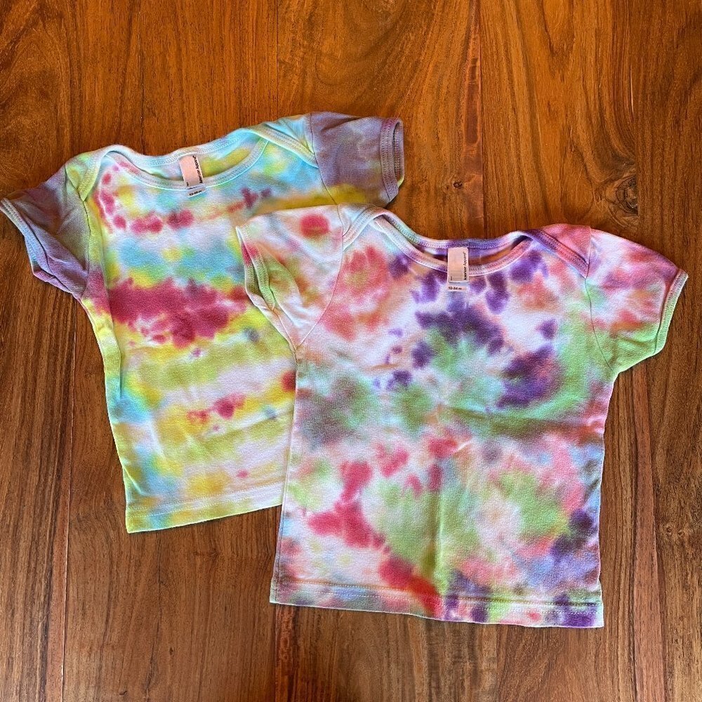 American Apparel Baby Hand Tie Dye Lap T-Shirt Bundle x2